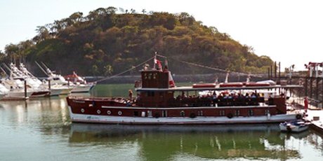 Al Capones's rum-runner, Isla Morada, has been refurbished and now takes tourists on guided tours to see the canal's locks and shoreline wildlife.